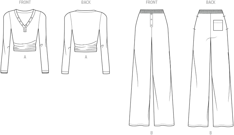 Know Me ME2148 Sewing Pattern for Misses' Top and Lounge Pants by the Stitch Fitz