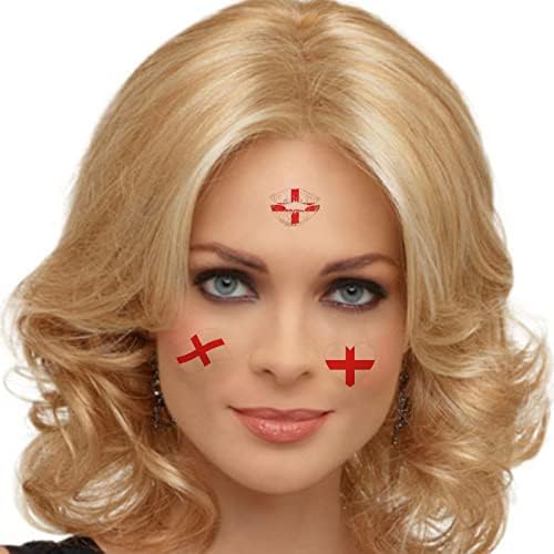 National Flag - English Rugby / Football Country Flag - 8 Pack (40 Tattoos) Temporary Face & Body Tattoo Sticker - Perfect for trips to the pub, Sporting events St Georges Day (8 Styles) (Britain)
