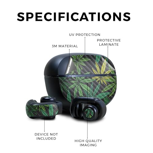 Image of Carbon Fiber Skin Compatible with Bose Ultra Open Earbuds - Cannabis Culture - Premium 3M Vinyl Protective Wrap Decal Cover - Easy to Apply | Crafted in The USA by MightySkins