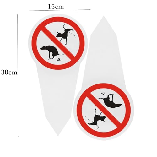 2st XXL Steckschild kein Hundeklo 30x15cm 2,7mm starkes PVC Schild Hinweisschild Verbot schild hunde kacken verboten, Wetterfest mit Erdspieß
