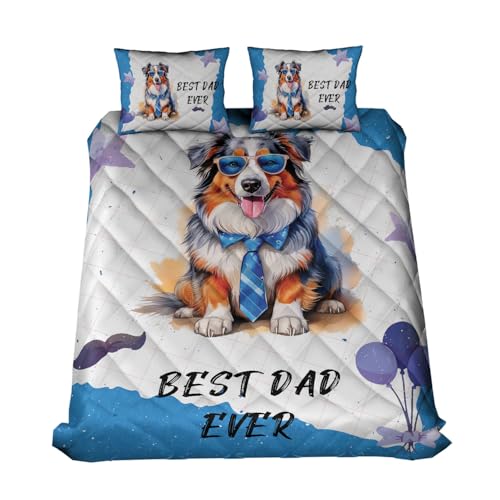 Ninety3POD Aussie Shepherd Dad Quilt Bedding Set 12007