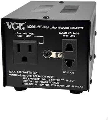 VCT VT-500J - Japanese Step Up/Down Voltage Transformer Converts Japan 100 Volts To 110V OR Vice Versa - 500 Watt