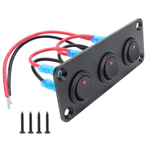 Multifunction Red LED Toggle Switches Panel Suitable for Car Marine Boat Vehicle Interiors with 20A 12V ON Off Control