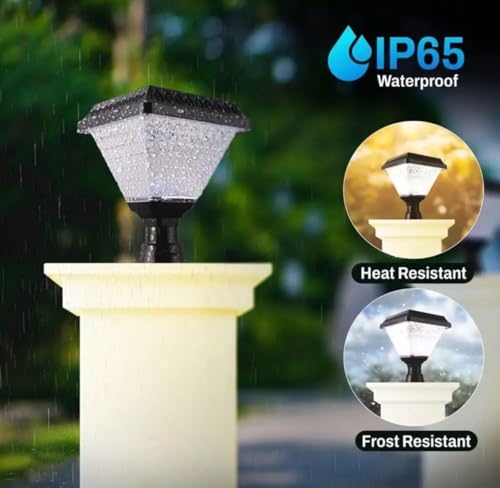 Image of kh Solar Main Gate Pillar Light 34LEDs, RGB Multicolour Modes (Cool White, Warm White, Warm, RGB), Remote Control, IP65 Waterproof ABS Outdoor Garden & Pathway Lighting (1Pcs)