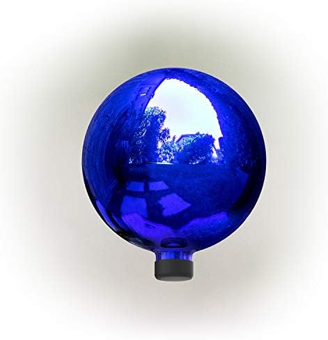 Alpine Corporation GLB292BL Gazing Globe, 10"L x 10"W x 12"H, Blue