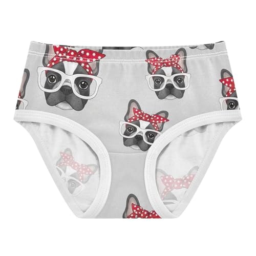 Cartoon French Bulldogs White Cute Panties Girl Girls Underwear Toddler Cotton Artistic Underpants Briefs 2t