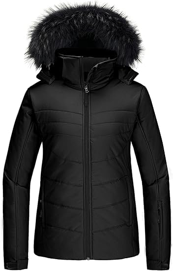 SkieerWomen's Waterproof Ski Jacket Warm Winter Snow Coat Windproof Hooded Rain Jacket