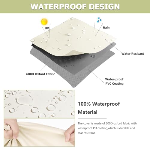 Owlcover Patio Adirondack Chair Cover 35 W x 37 D x 36 H inches,600D Heavy Duty Waterproof Outdoor Chair Covers,Patio Furniture Covers for Adirondack Chairs,Beige by Owlcover - Used condition - Image 3