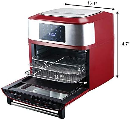 Amazon.com: Horno de freidora de aire multifuncional 120V 16 L Horno de  freidora de aire,1800W Claret-Rojo : Hogar y Cocina