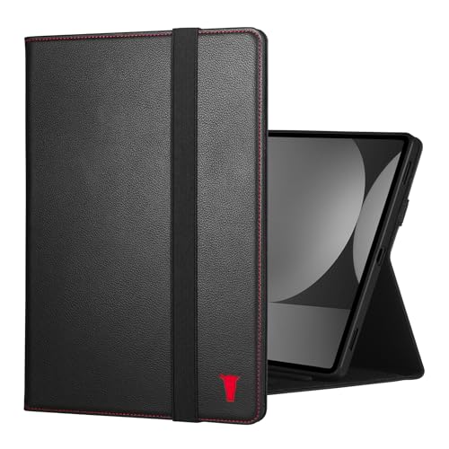 Étui de protection Galaxy Tab S10/S9+ Plus en cuir noir idéal pour le travail nomade