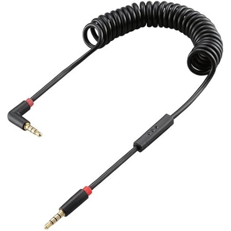 ELECOM エレコム iPhone6 iPhone6 Plus 対応 エレコム オーディオケーブル AUX接続用 3.5φ カールコード リモコン・マイク付 片側L型プラグ 1m ブラック CAR-35RMCLSBK