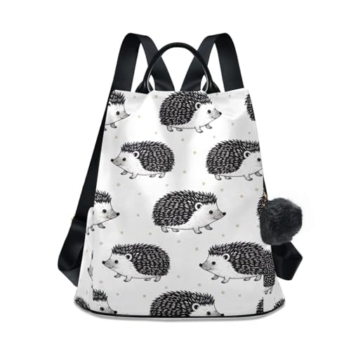 Sac à dos hérisson gris pour femme 17L avec poches zippées