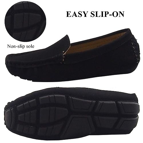 DADAWEN Toddler Little Kid Boys Girls Soft Suede Leather Slip On Penny Loafer Dress Shoes Moccasin Flat Boat Shoes Wedding Church Oxford3