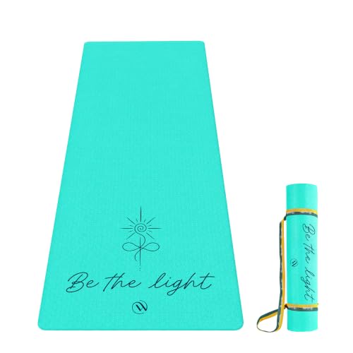 Image of Wiselife Intention 6mm Yoga Mat for Men & Women | Anti-Slip TPE Exercise Mat for Yoga, Pilates, Workout & Fitness (Sea Green, 6 MM)