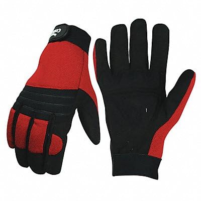 CONDOR 33J474 Anti-Vibration Gloves, Rd, Blk, 2XL, PR