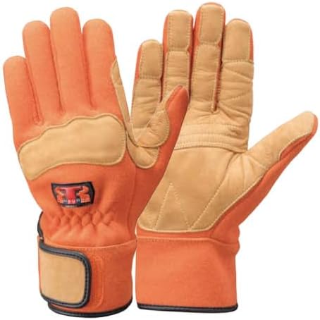 [TONBOREX] ケブラー繊維製 防火 手袋 K-G102 パラ系アラミド&times;メタ系アラミド Ｗニット セラミックレザー ガンカッ