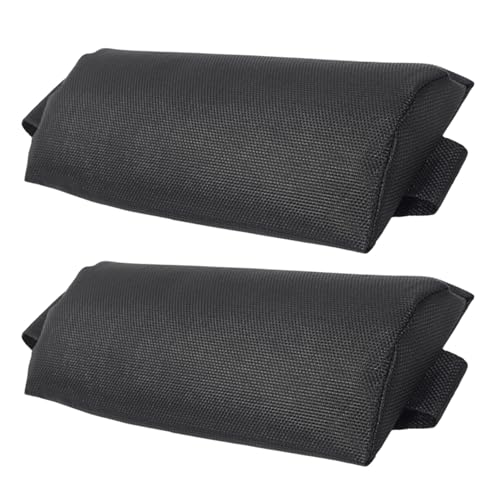 BCOATH 2 Cojines Reposacabezas Anticaídas para Sillones Plegables de Exterior, Almohadas Ergonómicas para Tumbonas de Jardín, Soporte Cómodo para Cabeza y Cuello, Color Negro