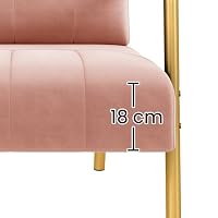 Yaheetech Polstersofa mit Armlehnen & Beine aus Metall Modernes Einzelsofa mit 2 Lendenkissen Loveseat für Wohnzimmer, Heimbüro Rosa – Ansicht 9