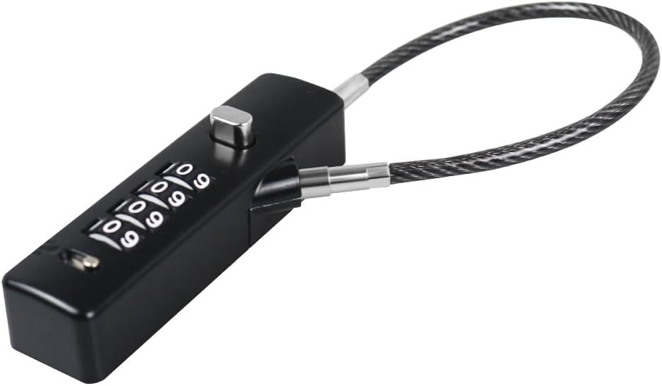 RESET 4-Digit Combination Cable Lock, 3 Cables, 12/24/48 in, Gunmetal | Includes one resettable 4-digit lock body and three interchangeable cables in 12, 24, and 48 in lengths.
