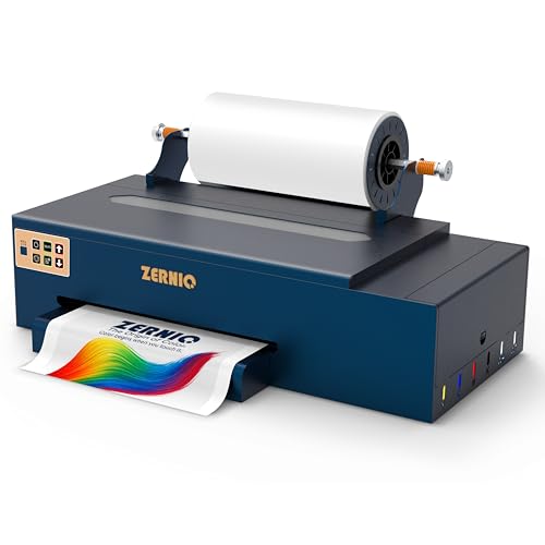 ZERNIQ A3 DTF Printer with XP600 Printhead, White Ink Circulation, Rear Heating, 13" Direct to Film Printer for T Shirt and Apparel Transfer Printing