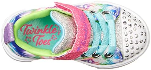 Skechers Kids Twinkle Toes Twinkle Sparks -Stormy Bright Sneaker, White/Multi, 2 Little Kid | Image 4