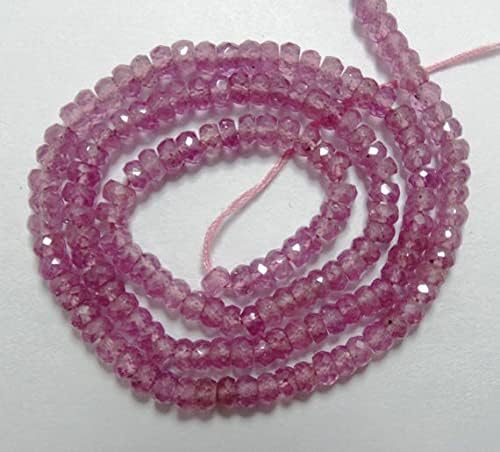 Saphir rose naturel perles de 14 pouces pour un bijou chargé d'amour - 4