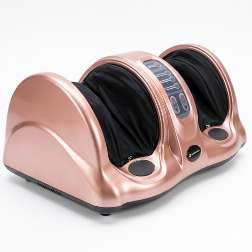 Image of Durafit91 Electric Foot Massager for Pain Relief, Feet Massager with Hand Simulation Massage, Air Compression, Shiatsu, Deep Kneading , Blood Circulation, Relaxation & Stress Relief, Portable Massager Rose Gold