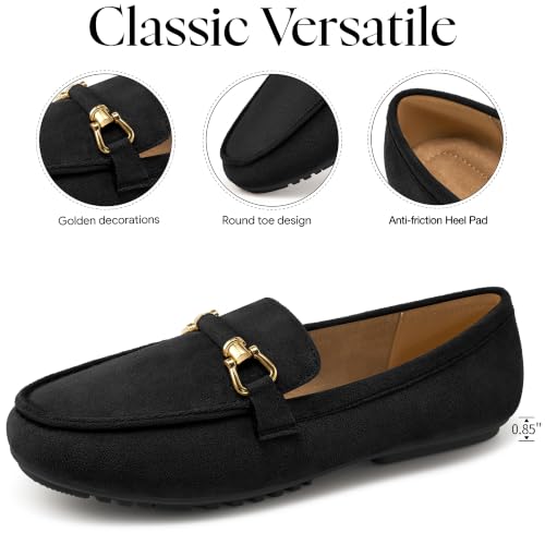 Image of HARENCE Loafers for Women Comfortable Slip On Business Work Flats Shoes Casual Driving Moccasins Penny Loafer