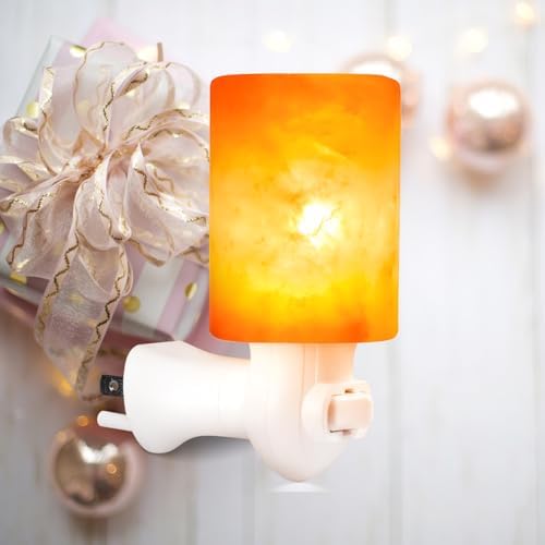 Lâmpada de parede de sal do Himalaia com plugue giratório de 360°...