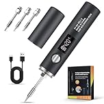 diymore Kit de fer à souder rechargeable, USB Rechargeable Fer à souder avec LCD, Température Réglable 260 ℃-420 ℃