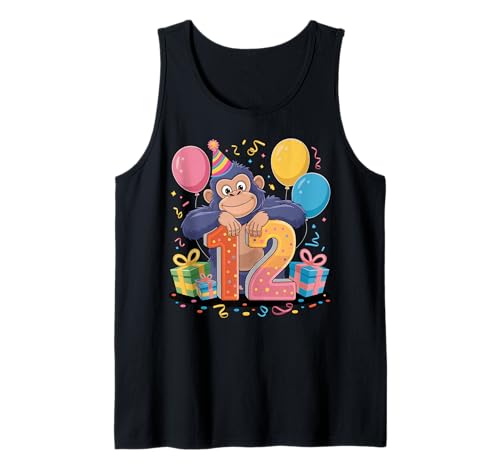 Perfetto per il dodicesimo compleanno Gorilla vestito per il 12 ° compleanno figlio o figlia dodicesimo compleanno che ama i gorilla e compie 12 anni. Ragazzi e ragazze Gorilla vestito per dodici anni.