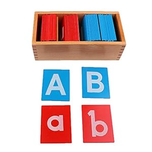 Kids Montessori Materials Kindergarten Teaching Aids a-z A-Z Alphabet Box