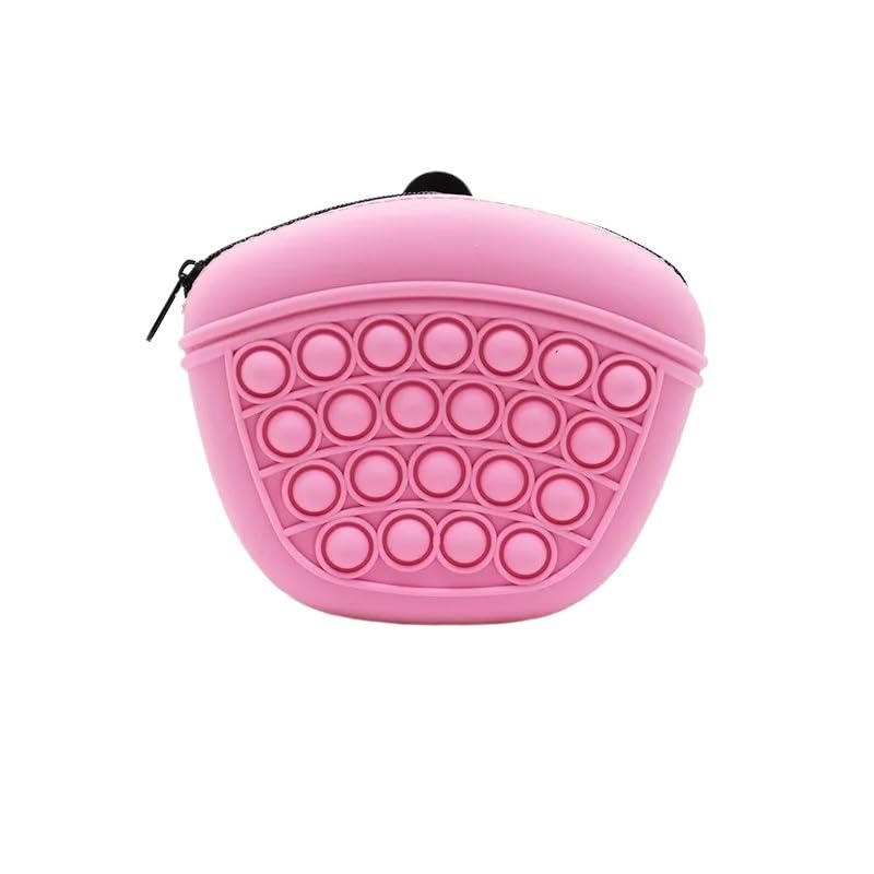 Pochette de dressage pour chien avec grande capacité - Sac banane portable pour récompenses de chien - Idéal pour la marche, le dressage et la randonnée - Couleur rose