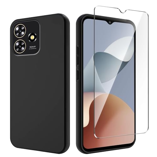 Qlfemna Case for ZTE Blade A73 4G (6.60 inches) with 1 x Tempered Glass Screen Protector, Black, Ultra Thin, Soft Silicone Mobile Phone Case, Scratch-Resistant, Shockproof Protective TPU Case Cover Qlfemna Case for ZTE Blade A73 4G (6.60 inches) with 1 x Tempered Glass Screen Protector, Black, Ultra Thin, Soft Silicone Mobile Phone Case, Scratch-Resistant, Shockproof Protective TPU Case Cover