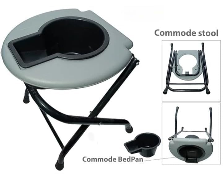 Image of Aamon Portable Lightweight & Folding Temporary Commode Toilet Seat for Adult & Seniors (Pack of 2)