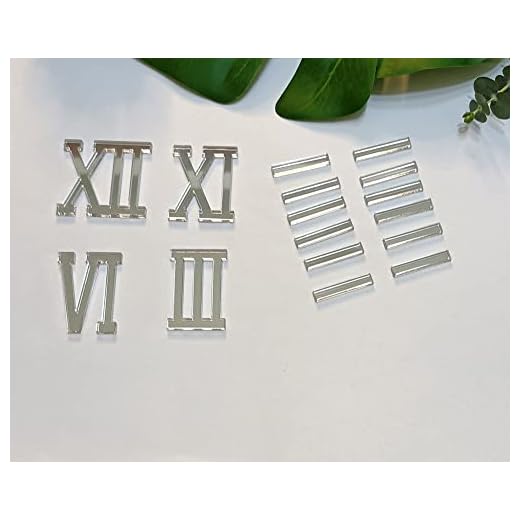 Yuxuanish Acrylic material Roman numerals for clock (Silver Mirror)