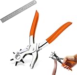 Lochzange Für Leder, Gürtellochzange (Revolverlochzange Zum Lochen Von Gürteln, Uhrenarmbändern, Karten Und Lederschuhen – Lochzangen-Set Mit Hebelübersetzung Und Präzisionsklinge)