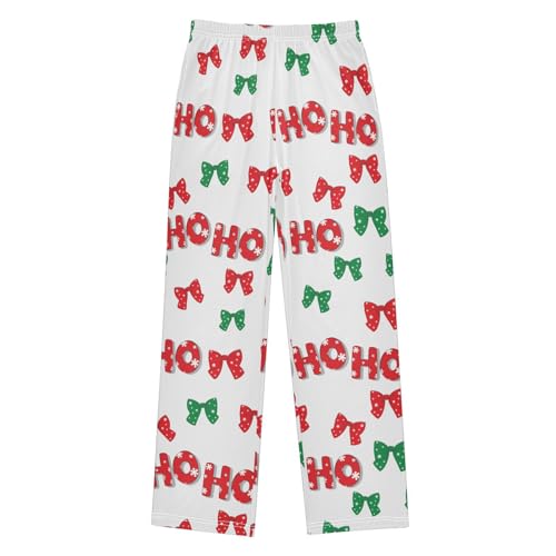 Boys' Pants Christmas Ho Ho Ho Bow Long Bottoms Jogger Pants Elastic Waist Trousers with Pockets S-XL