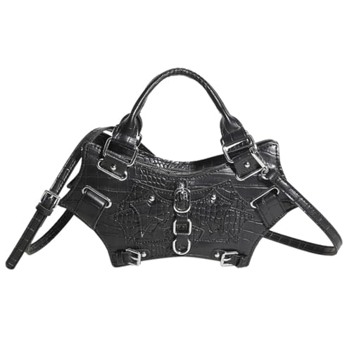 Halloween Purses for Women Y2K Punk Studded Bat Shoulder Bags Strap Novelty Stylish Festival Top Handle Handbag