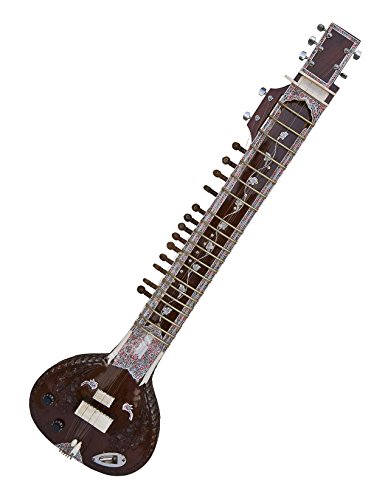 Sitar indien acoustique-électrique en bois de rose sculpté + tous les accessoires, garantie française - Les Beatles, Paul McCartney, John Lennon, RIngo Starr, George Harrison Sitar indien acoustique-électrique en bois de rose sculpté + tous les accessoires, garantie française – Image 3