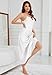 ALCEA ROSEA Women's Long Satin Slip Dress Nightgowns Adjustable Strap Maxi Dress Silky Gown V Neck Under Dress 3997 White