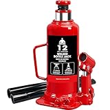 Jack Boss Bottle Jack 12 Ton (24,000 LBs) Hydraulic Car Jack, Fit for Auto Truck Repair and House Lift, Red