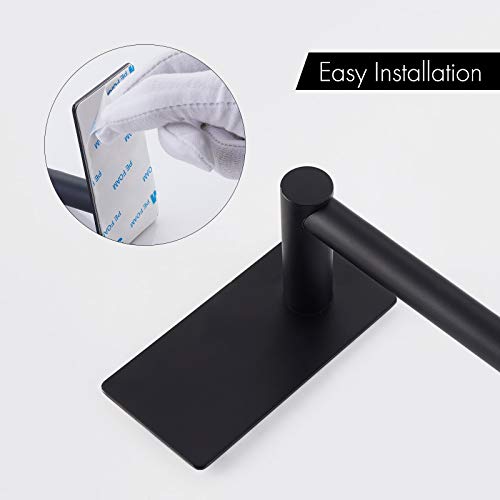 Kes 9-Inch Self Adhesive Towel Bar Kitchen Towel Rack Wall Mount No Drill Sus 304 Stainless Steel Matte Black, A7000S23-Bk #TOP2