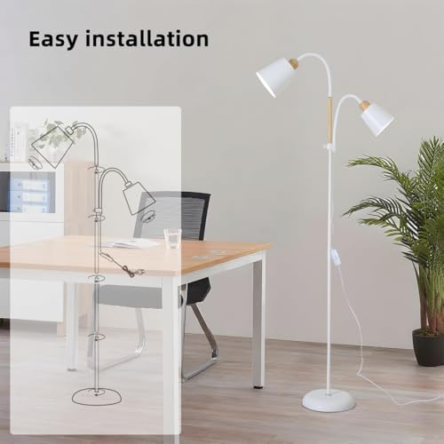 Lámpara de pie ANTENLICHT YOYO con portalámparas E27 y acabado minimalista blanco 7