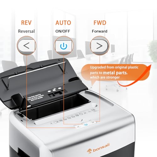 image for Bonsaii Heavy-Duty Paper Shredder for Home & Office - 110-Sheet Autofe