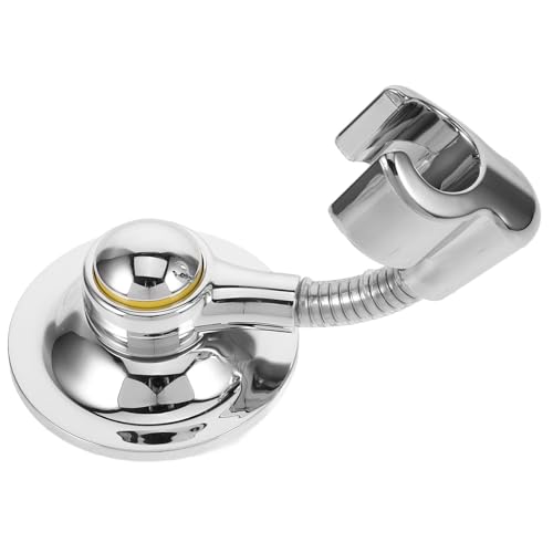 LABRIMP Support de Pommeau Ventouse Argenté en Abs, Design Adhésif Facile à Installer, Support Réglable pour Douchette de Salle de Bain
