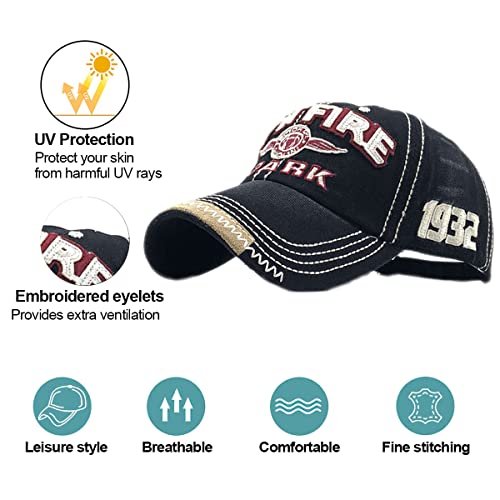Enwokran Baseball Cap Men's Unisex Retro Adjustable Leisure Hat Embroidery Trucker Hat Adjustable Sports Baseball Cap