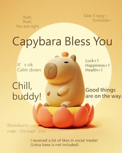 Image of Amaredom Capybara Night Light,Cute Capybara Lamp,Silicone Dimmable Nursery Nightlight,Rechargeable LED Bedside Lamp with 20 Minutes Timer & Tap Control Baby Girls Women Bedrooms,Living Room,Yellow