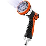 RIFOGA Gartenbrause Garten-Handbrause Premium 10 Funktionen | Garten-Spritzpistole für alle gängigen Gartenschlauch-Systeme | Spritzdüse | mit Feststellfunktion | Drücke bis 10 bar | Orange