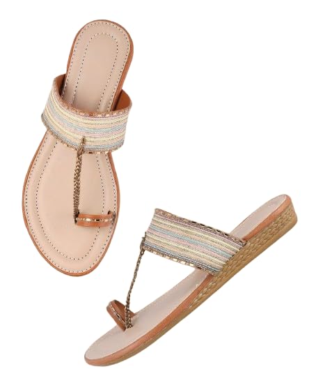 women flats slippers stylish model fashion flat casual daily use beige cream off white sandals t-strap flip (Tan, 6) (B0D9K8RCRV) Amazon Price History, Amazon Price Tracker